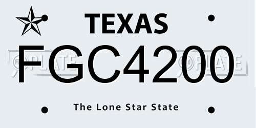 FGC4200 Texas License Plate