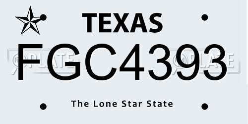 FGC4393 Texas License Plate