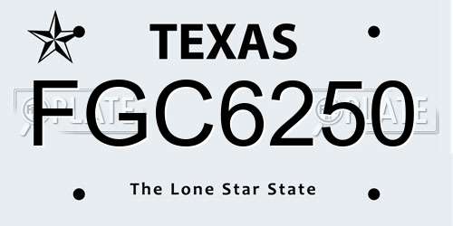 FGC6250 Texas License Plate