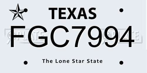 FGC7994 Texas License Plate