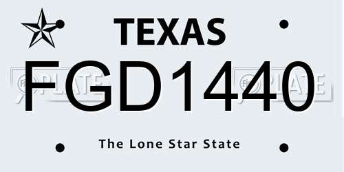 FGD1440 Texas License Plate