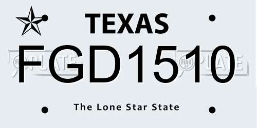FGD1510 Texas License Plate