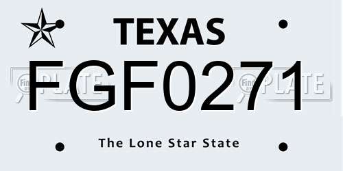FGF0271 Texas License Plate