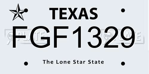 FGF1329 Texas License Plate