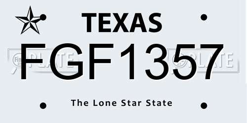 FGF1357 Texas License Plate