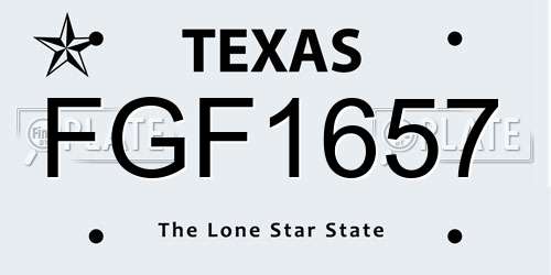 FGF1657 Texas License Plate