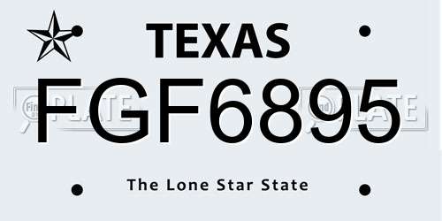 FGF6895 Texas License Plate