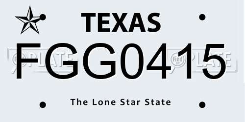 FGG0415 Texas License Plate