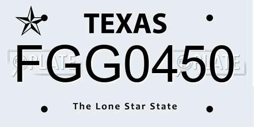 FGG0450 Texas License Plate