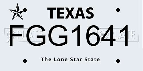 FGG1641 Texas License Plate
