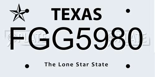 FGG5980 Texas License Plate