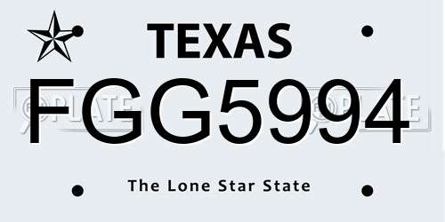 FGG5994 Texas License Plate