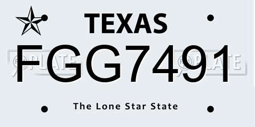 FGG7491 Texas License Plate