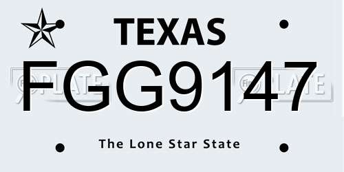 FGG9147 Texas License Plate