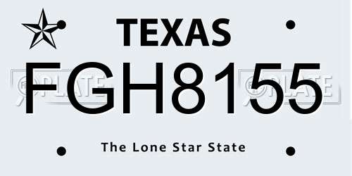 FGH8155 Texas License Plate