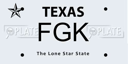 FGK Texas License Plate