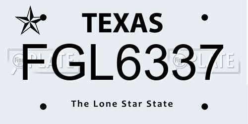 FGL6337 Texas License Plate