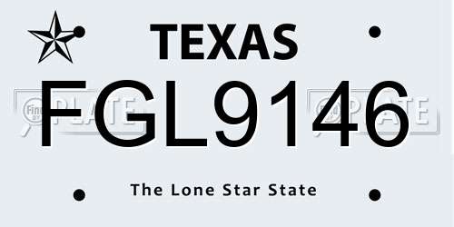 FGL9146 Texas License Plate