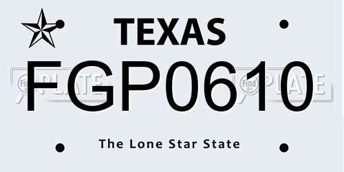 FGP0610 Texas License Plate