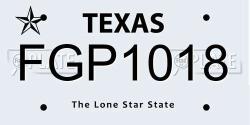 FGP1018 Texas License Plate