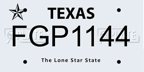 FGP1144 Texas License Plate