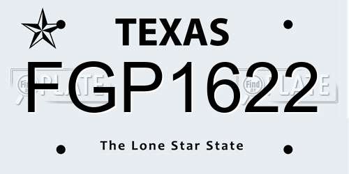 FGP1622 Texas License Plate