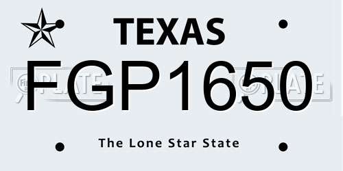 FGP1650 Texas License Plate