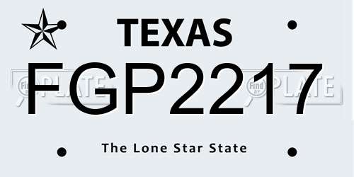 FGP2217 Texas License Plate