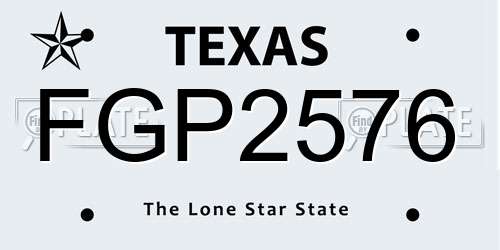 FGP2576 Texas License Plate