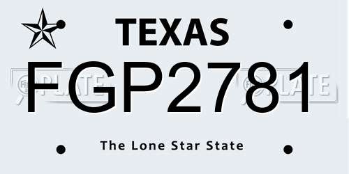 FGP2781 Texas License Plate