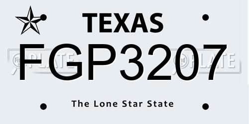 FGP3207 Texas License Plate