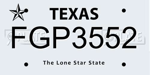 FGP3552 Texas License Plate