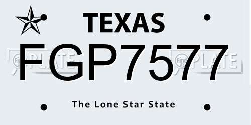 FGP7577 Texas License Plate