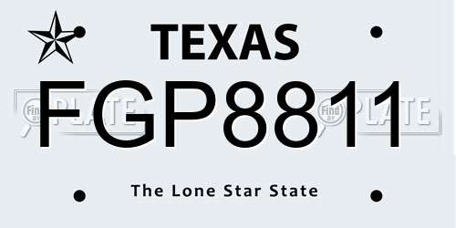 FGP8811 Texas License Plate