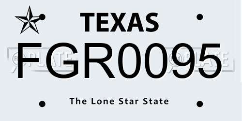 FGR0095 Texas License Plate