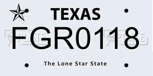 FGR0118 Texas License Plate