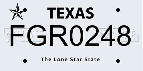 FGR0248 Texas License Plate