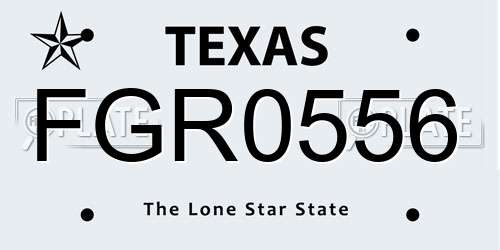 FGR0556 Texas License Plate
