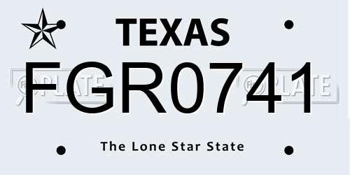 FGR0741 Texas License Plate