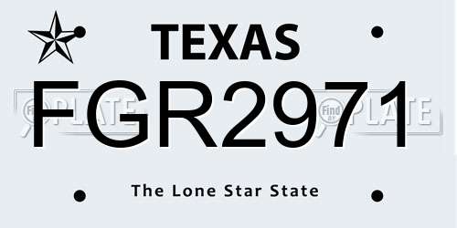 FGR2971 Texas License Plate