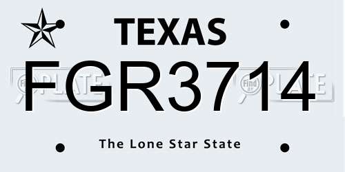 FGR3714 Texas License Plate