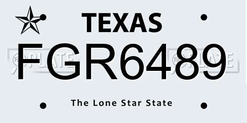 FGR6489 Texas License Plate