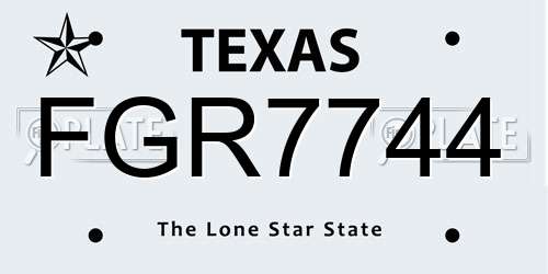 FGR7744 Texas License Plate