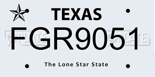 FGR9051 Texas License Plate