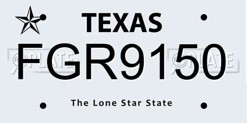 FGR9150 Texas License Plate