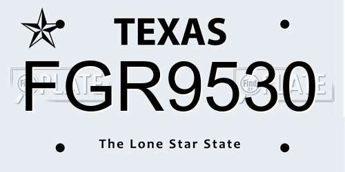FGR9530 Texas License Plate