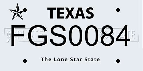 FGS0084 Texas License Plate