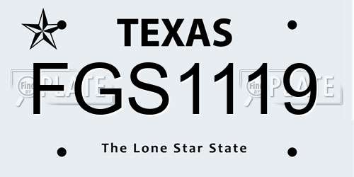 FGS1119 Texas License Plate