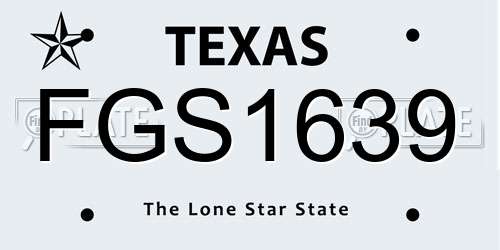 FGS1639 Texas License Plate