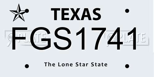 FGS1741 Texas License Plate